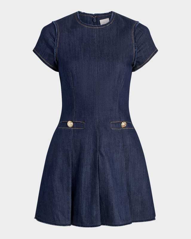 Nova Short-Sleeve Denim Mini Dress